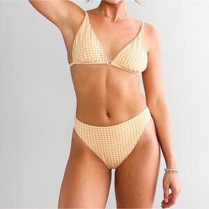 Dippin' Daisy's Yellow Checkered Bikini Top